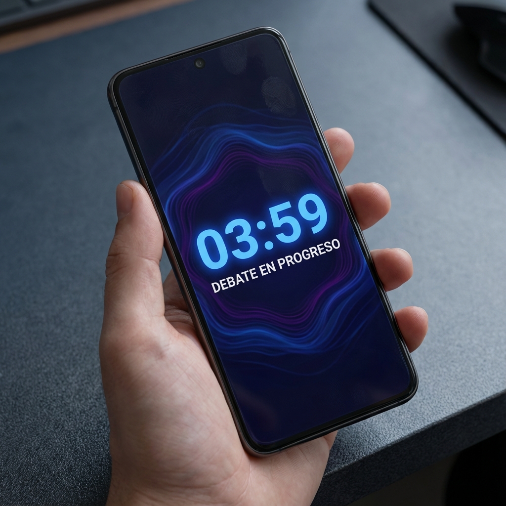 Grupo debatiendo con expresiones sospechosas durante el impostor juego